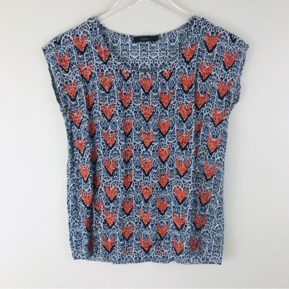 THML Floral Print Embroidered Arrows Top Size Small